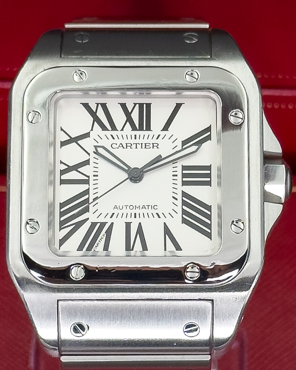 2007 Cartier Santos 100 41.3 x 51.1MM White Dial Steel Bracelet (W200737G)