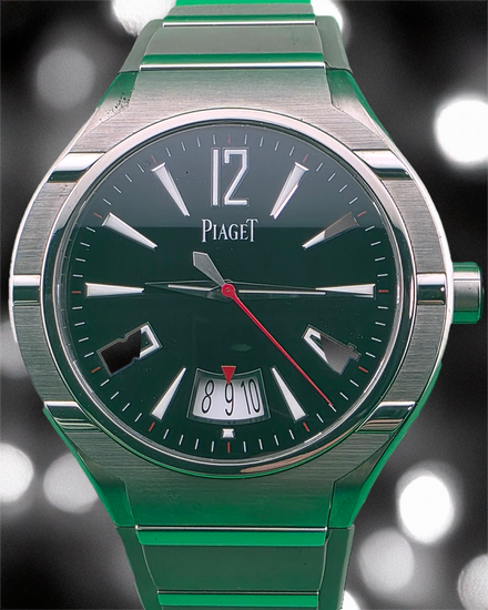 2010 Piaget Polo 45MM Black Dial Rubber Strap (P10605)