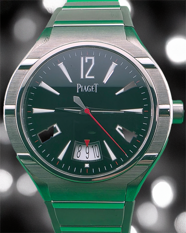 2010 Piaget Polo 45MM Black Dial Rubber Strap (P10605)