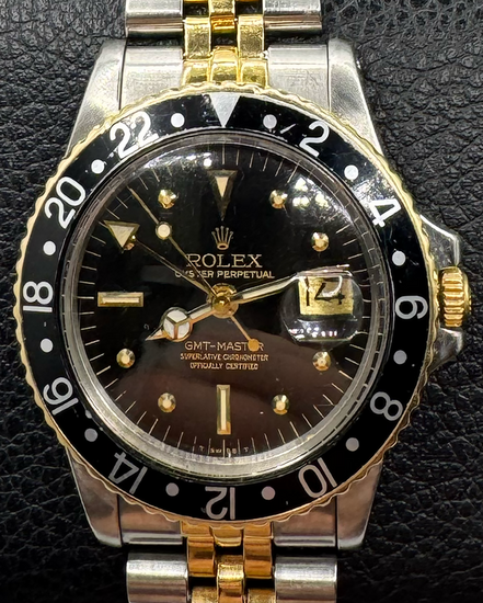 1977 Rolex GMT-Master 40MM Black Dial Two-Tone Jubilee Bracelet (1675)