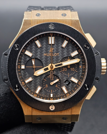 2012 Hublot Big Bang Chronograph 44MM Carbon Fiber Dial Rubber Strap (301.PM.1780.RX)
