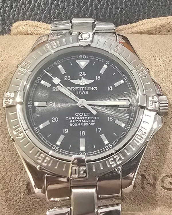 Breitling Colt 38MM Black Dial Steel Bracelet (A17350)