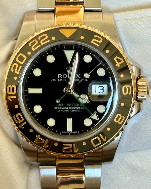 2014 Rolex GMT-Master II 40MM Black Dial Two-Tone Oyster Bracelet (116713LN)