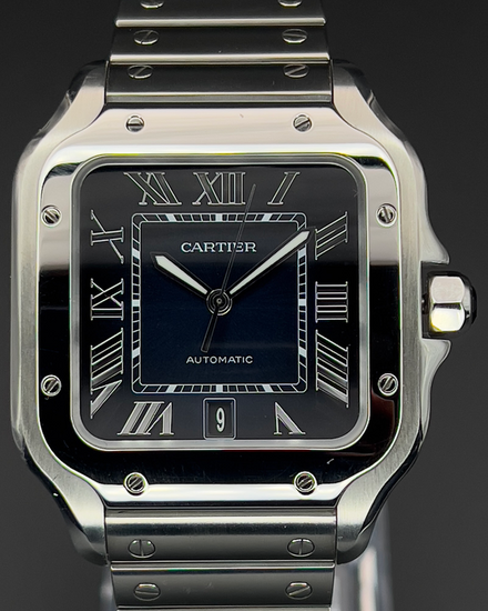 2022 Cartier Santos de Cartier 39.8MM Blue Dial Steel Bracelet (WSSA0030)