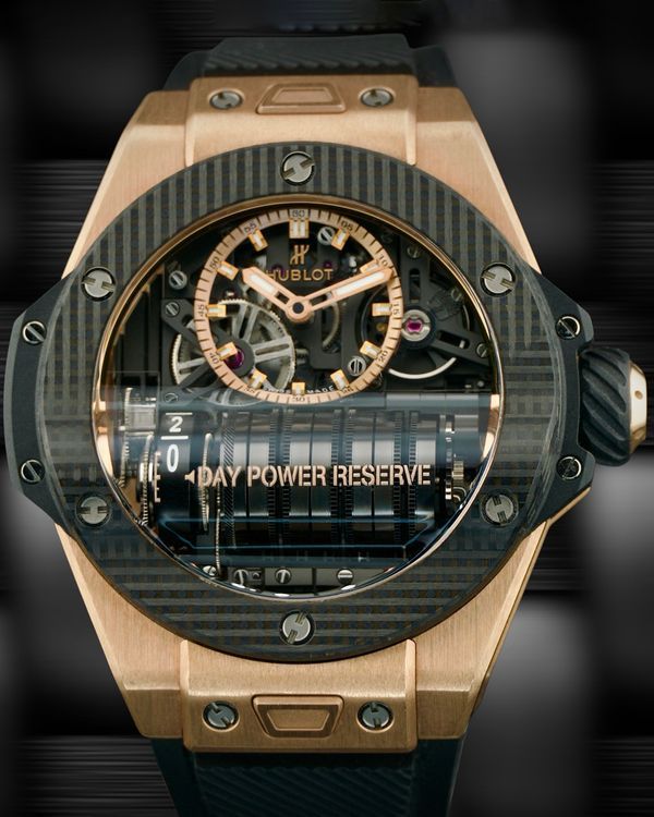 2019 Hublot Big Bang MP-11 Power Reserve 14 Days King Gold L. E. 45MM Skeleton Dial Rubber Strap (911.OQ.0118.RX)