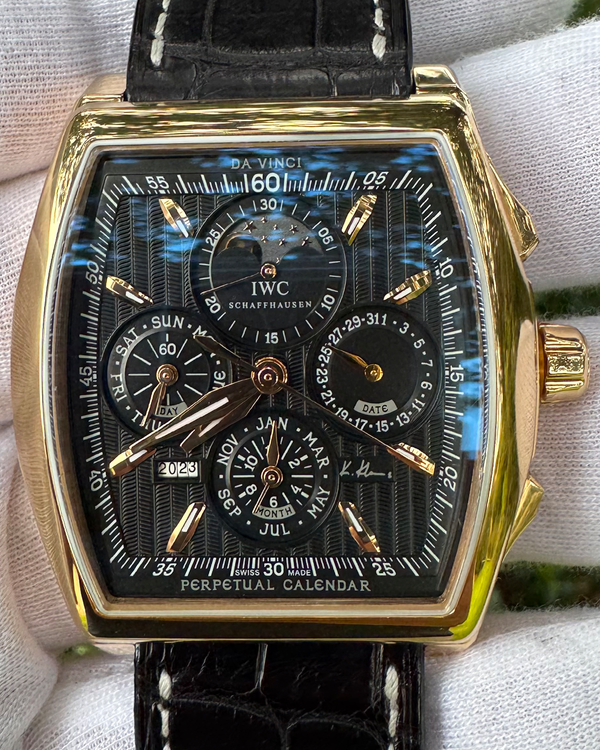 2014 IWC Schaffhausen Da Vinci Perpetual Calendar "Kurt Klaus Memorial" L. E. 43.1MM Black Dial Leather Strap (IW376206)