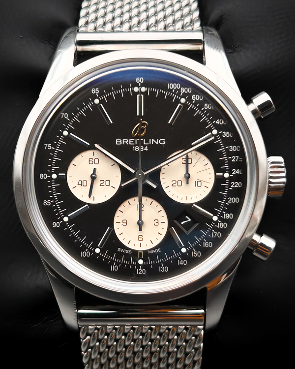 2012 Breitling Transocean Chronograph L.E. 43MM Black Dial Steel Bracelet (AB015112/BA59)