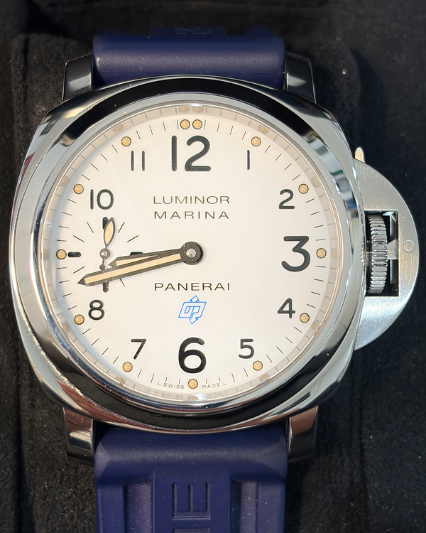 2017 Panerai Luminor Marina Logo Bianco 44MM White Dial Rubber Strap (PAM00660)