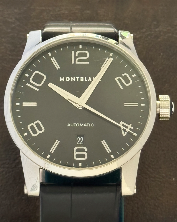 Montblanc Timewalker 42MM Black Dial Leather Strap (7070)