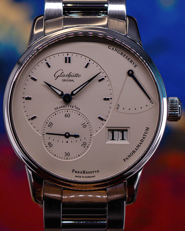 (angie) Glashütte Original PanoReserve 40MM Silver Dial Steel Bracelet (1-65-01-22-12-24)