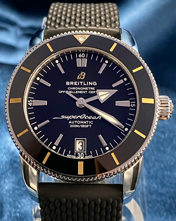 2021 Breitling Superocean Heritage II 42MM Black Dial Rubber Strap (AB2010)