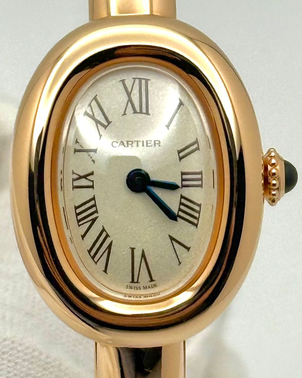2025 Cartier Baignoire Mini 24.6MM Quartz Silver Dial Rose Gold Bracelet (WGBA0048)