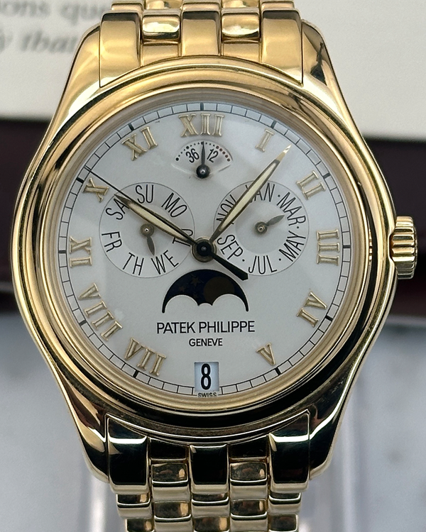 2002 Patek Philippe Annual Calendar 37MM Ivory Dial Yellow Gold Bracelet (5036/1J-010)