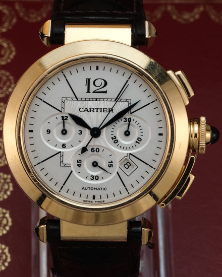 2003 Cartier Pasha De Cartier 42MM Silver Dial Leather Strap (W3019951)