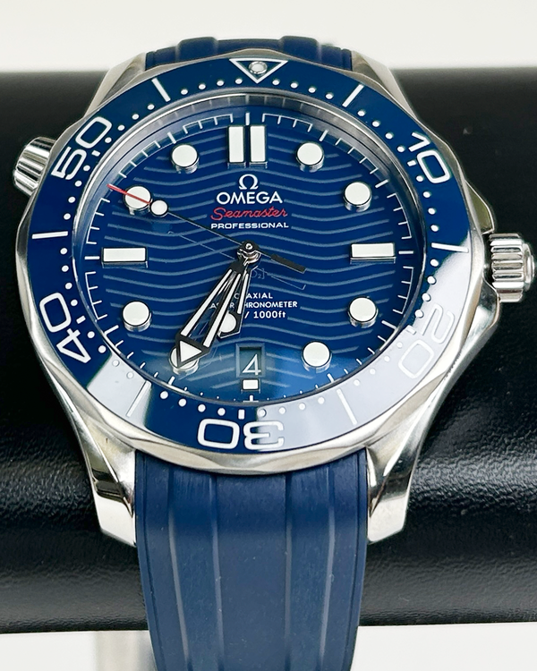 2022 Omega Seamaster Diver 300M 42MM Blue Dial Rubber Strap (210.32.42.20.03.001)