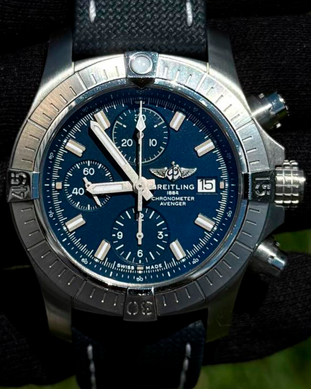 2019 Breitling Avenger Chronograph 43MM Blue Dial Textile Strap (A13385101C1A1)