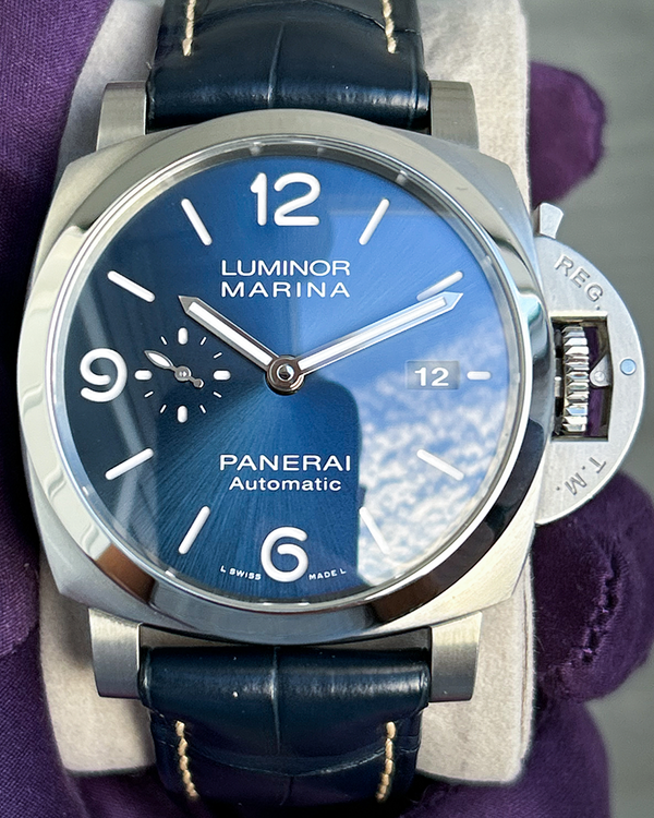 2022 Panerai Luminor Marina 44MM Blue Dial Leather Strap (PAM01313)