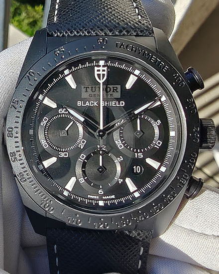 2016 Tudor Fastrider Black Shield 42MM Black Dial Leather Strap (42000CN)