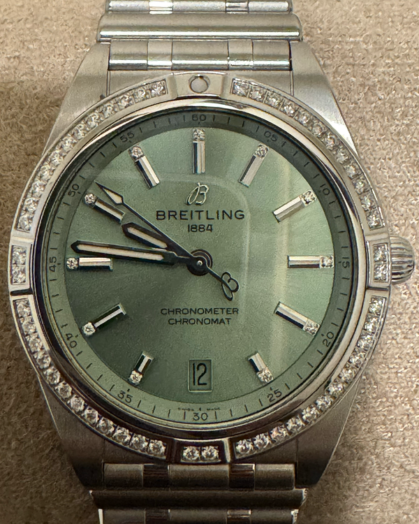 2024 Breitling Chronomat 36MM Green Dial Steel Bracelet (A10380)
