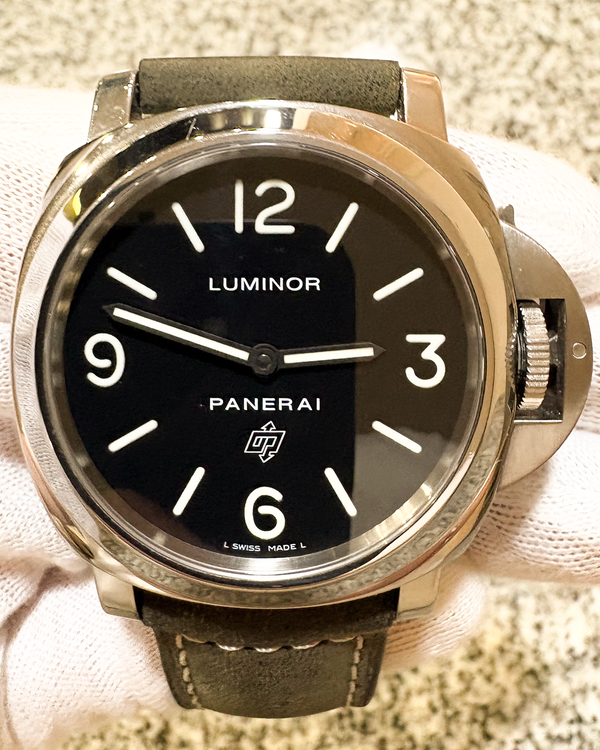 2017 Panerai Luminor Base Logo 44MM Black Dial Leather Strap (PAM00000)