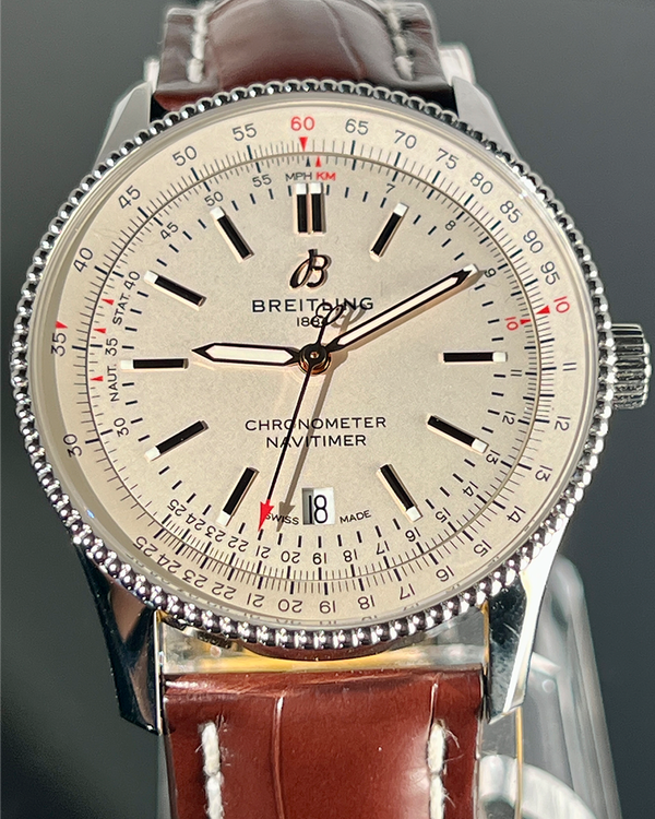 2023 Breitling Navitimer 41MM Silver Dial Leather Strap (A17326)