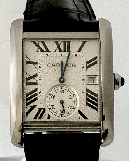 Cartier Tank 44MM Silver Dial Leather Strap (W5330003)