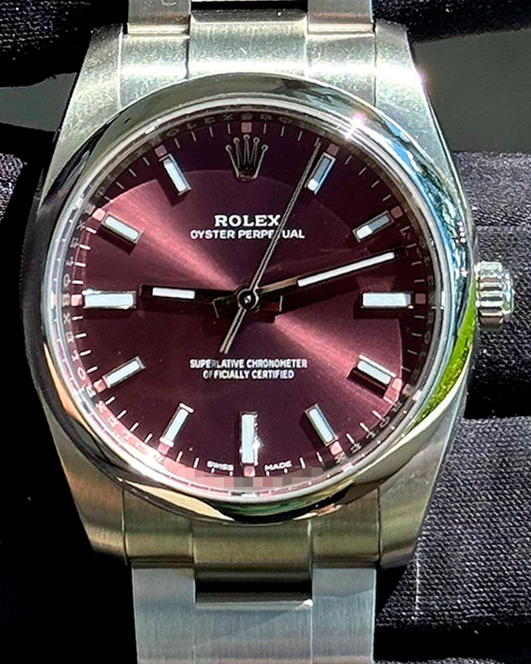 Rolex Oyster Perpetual 34MM Grape Dial Oyster Bracelet (114200)