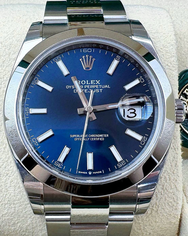 2023 Rolex Datejust 41MM Blue Dial Oyster Bracelet (126300)