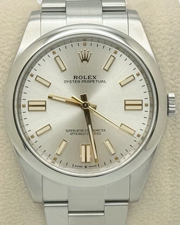 2020 Rolex Oyster Perpetual 41MM Silver Dial Oyster Bracelet (124300)