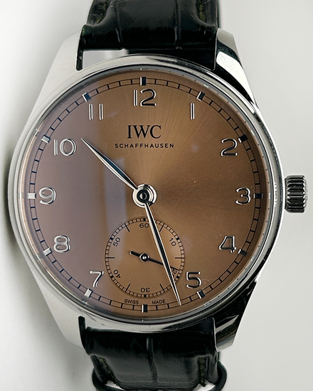 2023 IWC Schaffhausen Portugieser 40MM Salmon Dial Leather Strap (IW358313)