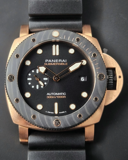 2022 Panerai Submersible Goldtech L.E. 44MM Black Dial Rubber Strap (PAM01070)