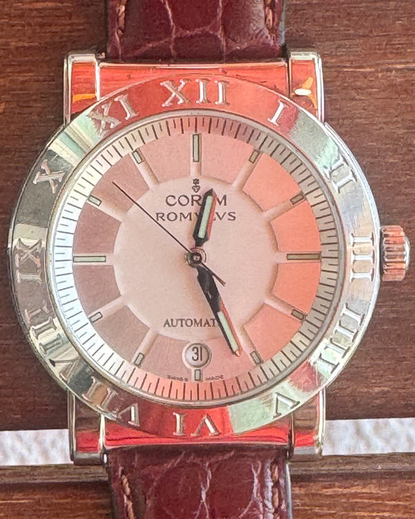 No Reserve - Corum Romvlvs 40MM Silver Dial Aftermarket Leather Strap (82.701.20)