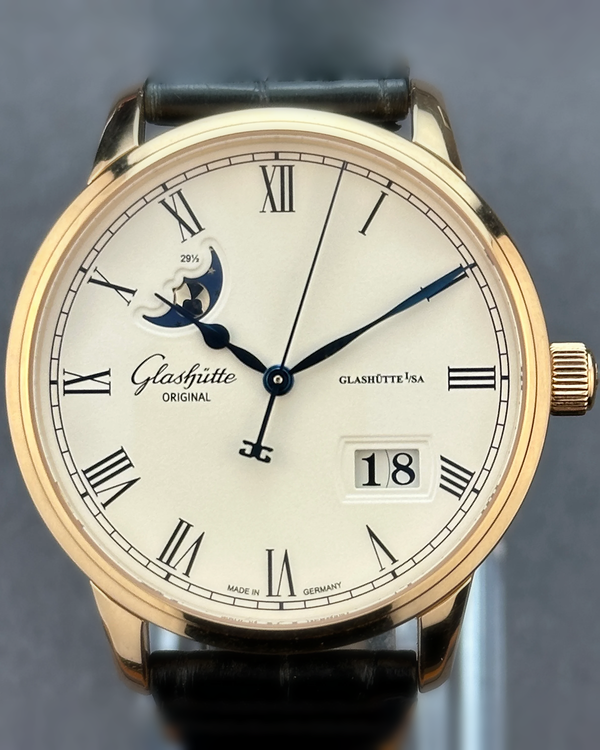 2015 Glashütte Original Senator Panorama 40MM Ivory Dial Leather Strap (100-04-32-15-04)