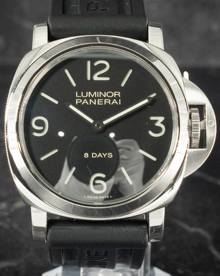 2015 Panerai Luminor Base 8 Days 44MM Black Dial Rubber Strap (PAM00560)