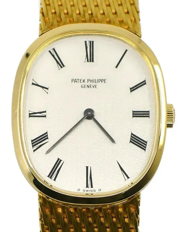 Patek Philippe Golden Ellipse 27MM Silver "Sigma" Dial Yellow Gold Bracelet (3548/1J)