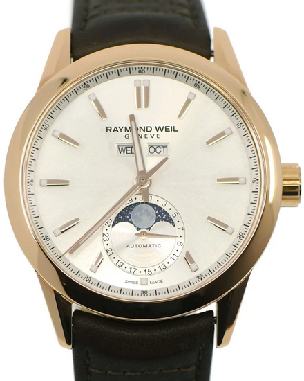 2025 Raymond Weil Freelancer 40MM White Dial Leather Strap (2766-PC5-64001)