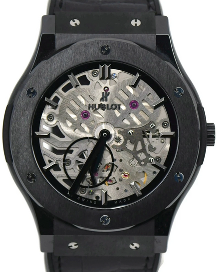 Hublot Classic Fusion Ultra-Thin 45MM Skeleton Dial Leather Strap (515.CM.0140.LR)