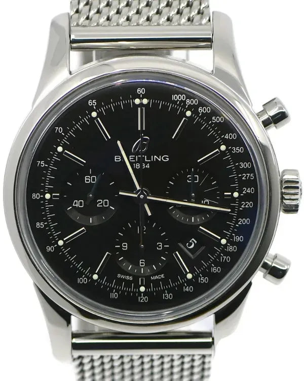 2015 Breitling Transocean Chronograph 43MM Black Dial Steel Bracelet (AB0152)