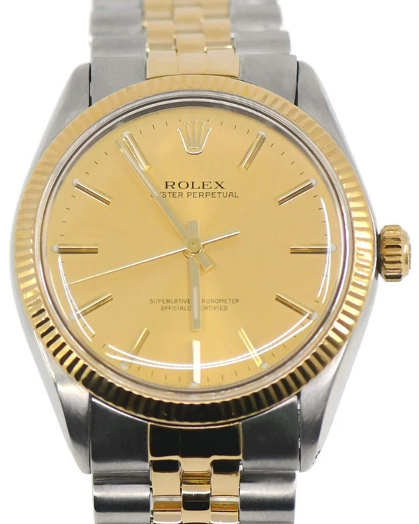1986 Rolex Oyster Perpetual 34MM Champagne Dial Two-Tone Jubilee Bracelet (1005)