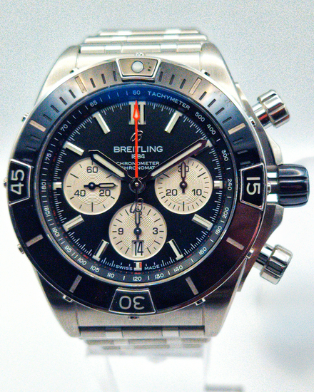 2021 Breitling Super Chronomat B01 44MM Black Dial Steel Bracelet (AB0136251B1A1)
