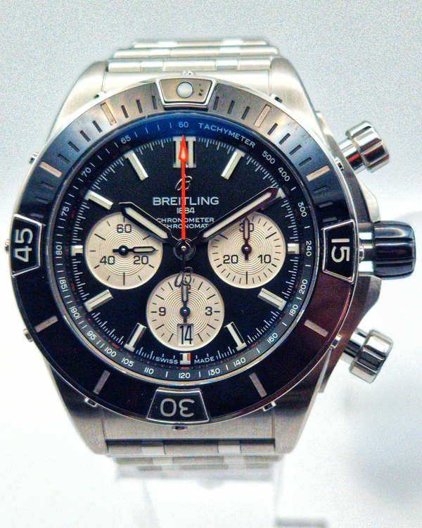 2021 Breitling Super Chronomat B01 44MM Black Dial Steel Bracelet (AB0136251B1A1)