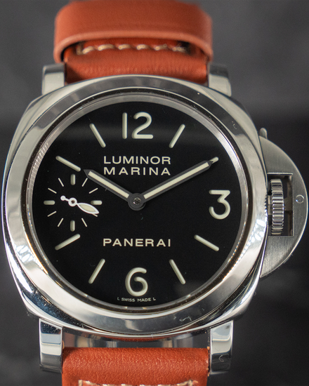 2013 Panerai Luminor Marina 44MM Black Dial Leather Strap (PAM00111)
