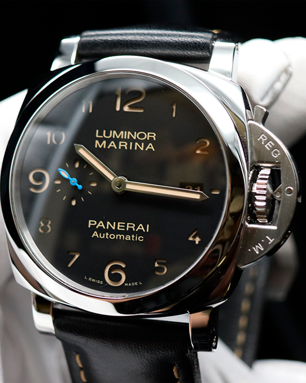 2019 Panerai Luminor Marina 1950 3 Days 44MM Black Dial Leather Strap (PAM01359)