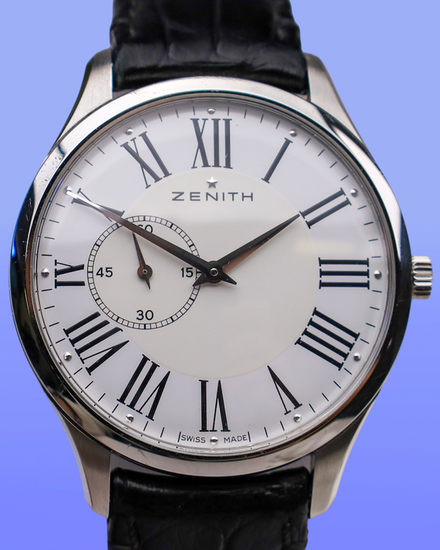 No Reserve - 2020 Zenith Elite Ultra Thin 40MM White Dial Leather Strap (03.2010.681/11.C493)