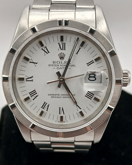 1991 Rolex Oyster Perpetual Date 34MM White Dial Oyster  Bracelet (15210)