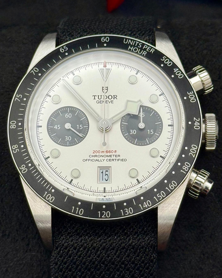 2025 Tudor Black Bay Chrono "Panda" 41MM White Dial Textile Strap (79360N)