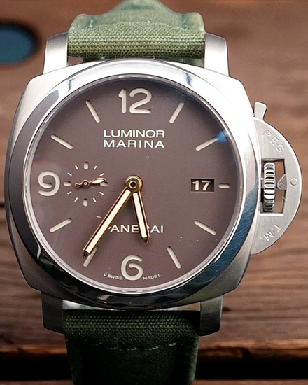 Panerai Luminor Marina 1950 3 Days 44MM Brown Dial Textile Strap (PAM00351)