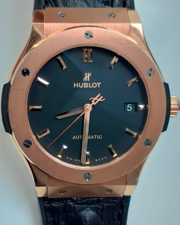 Hublot Classic Fusion 45MM Black Dial Leather Strap (511.OX.1181.LR)