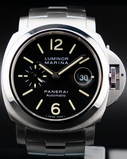 Panerai Luminor Marina 44MM Black Dial Steel Bracelet (PAM00299)