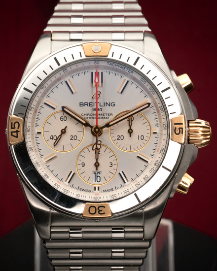 2021 Breitling Chronomat B01 42MM Silver Dial Steel Bracelet (IB0134101G1A1)
